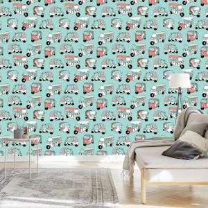 Papier Peint Pour Les Enfants - Pousse-Pousse Scandinaves Colorés – Image 3