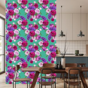 Papier Peint Belles Roses Colorées Et Lilas – Image 4