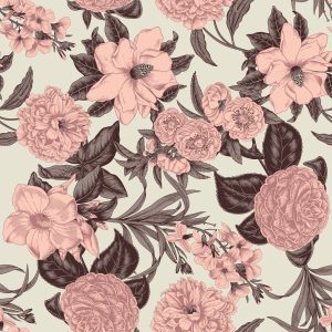 Papier Peint Fleurs Pastel Dans Un Style Vintage – Image 1