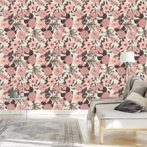 Papier Peint Fleurs Pastel Dans Un Style Vintage – Image 3