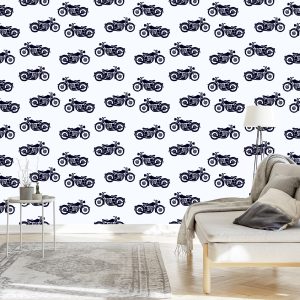 Papier Peint Motos Vintage Noires Et Blanches – Image 3