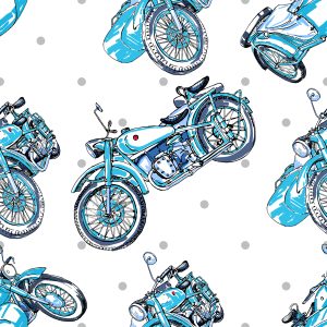 Papier Peint Motos Anciennes Bleues – Image 1
