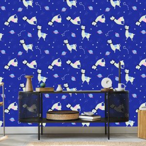Papier Peint Pour Les Enfants - Lamas Parmi Les Planètes Et Les Étoiles – Image 5