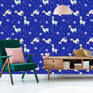 Papier Peint Pour Les Enfants - Lamas Parmi Les Planètes Et Les Étoiles – Image 6