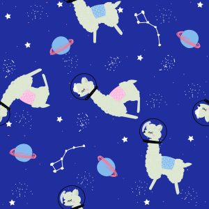 Papier Peint Pour Les Enfants - Lamas Parmi Les Planètes Et Les Étoiles – Image 1