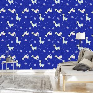 Papier Peint Pour Les Enfants - Lamas Parmi Les Planètes Et Les Étoiles – Image 3