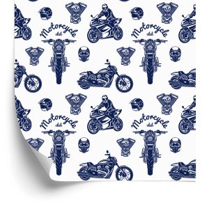 Papier Peint Motos Rétro Avec Inscriptions – Image 2
