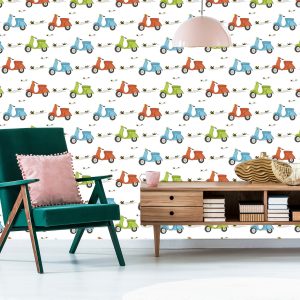 Papier Peint Scooters Rétro Colorés – Image 6