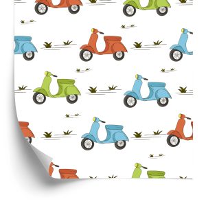 Papier Peint Scooters Rétro Colorés – Image 2