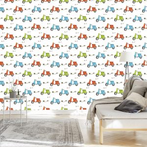 Papier Peint Scooters Rétro Colorés – Image 3