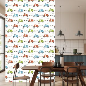 Papier Peint Scooters Rétro Colorés – Image 4