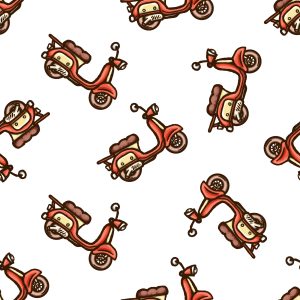 Papier Peint Scooters Dessinés – Image 1