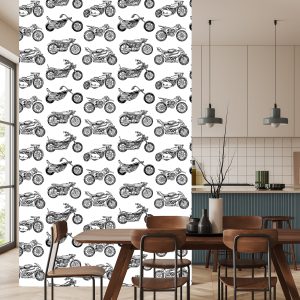 Papier Peint Motos Dessinées En Noir Et Blanc – Image 4