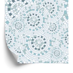 Papier Peint Mosaïque Circulaire En Tons De Gris – Image 2