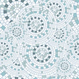 Papier Peint Mosaïque Circulaire En Tons De Gris – Image 1