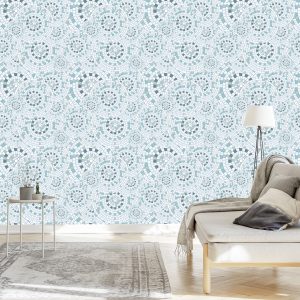 Papier Peint Mosaïque Circulaire En Tons De Gris – Image 3