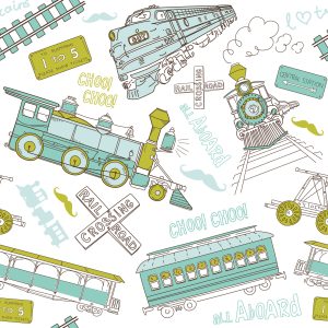 Papier Peint Locomotives Rétro – Image 1