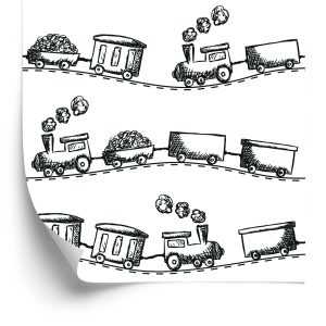Papier Peint File D'attente Dessinée En Noir Et Blanc – Image 2