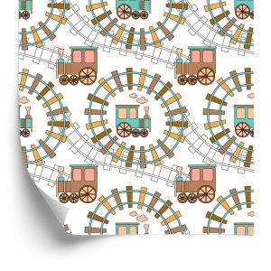 Papier Peint Locomotives À Vapeur De Conte De Fées Avec Chenilles – Image 2
