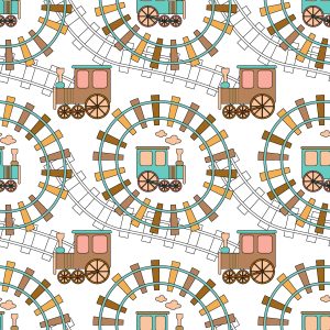 Papier Peint Locomotives À Vapeur De Conte De Fées Avec Chenilles – Image 1