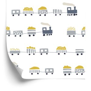 Papier Peint Locomotives À Vapeur De Conte De Fées Avec Wagons – Image 2