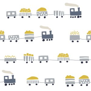 Papier Peint Locomotives À Vapeur De Conte De Fées Avec Wagons – Image 1