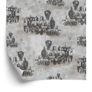 Papier Peint Locomotive Vintage Sur Un Fond En Béton – Image 2