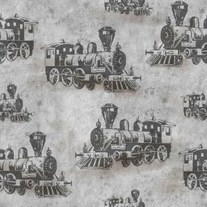 Papier Peint Locomotive Vintage Sur Un Fond En Béton – Image 1
