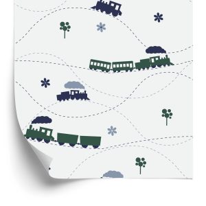 Papier Peint Trains À Vapeur Jouets Colorés – Image 2