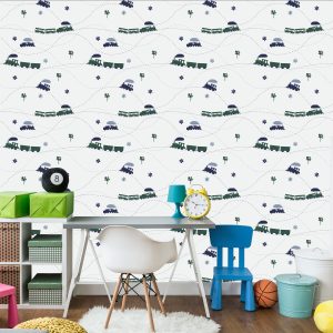 Papier Peint Trains À Vapeur Jouets Colorés – Image 4