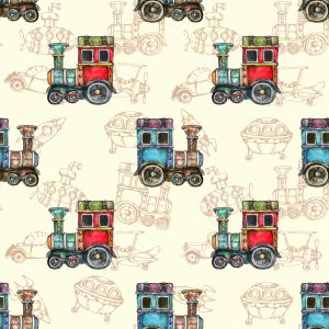 Papier Peint Locomotives À Vapeur Vintage Jouet – Image 1