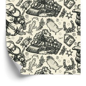 Papier Peint Locomotives À Vapeur Dans Le Far West – Image 2