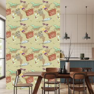Papier Peint Avions Sur Le Fond De La Carte Du Monde – Image 4