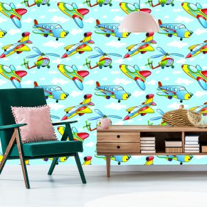 Papier Peint Avions Jouets Colorés – Image 6
