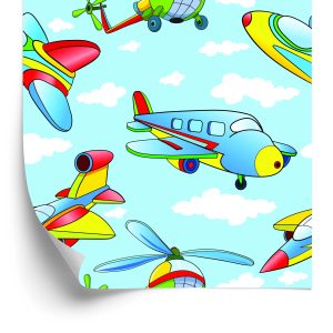 Papier Peint Avions Jouets Colorés – Image 2