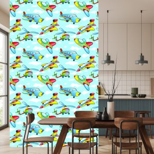 Papier Peint Avions Jouets Colorés – Image 4