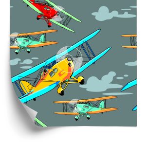 Papier Peint Avions Rétro Colorés – Image 2
