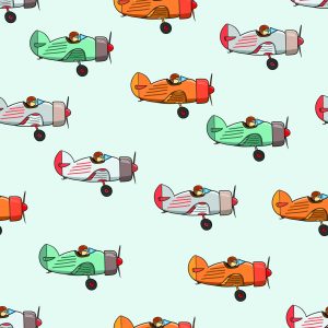 Papier Peint Avions Vintage De Conte De Fées – Image 1
