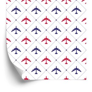 Papier Peint Avions À Carreaux Colorés – Image 2