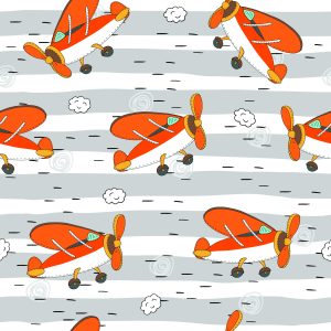 Papier Peint Avions Rétro De Conte De Fées – Image 1