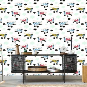 Papier Peint Avions De Conte De Fées Colorés – Image 5