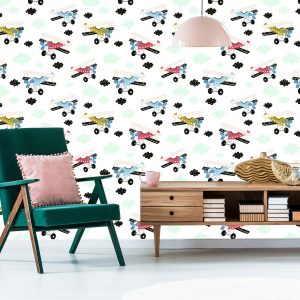 Papier Peint Avions De Conte De Fées Colorés – Image 6