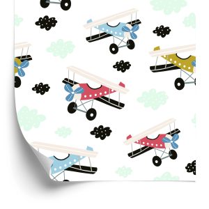 Papier Peint Avions De Conte De Fées Colorés – Image 2