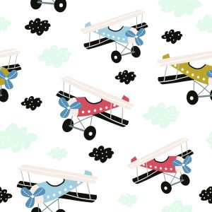 Papier Peint Avions De Conte De Fées Colorés – Image 1