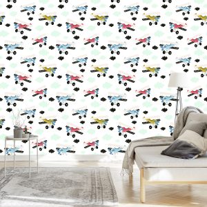 Papier Peint Avions De Conte De Fées Colorés – Image 3