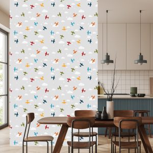 Papier Peint Avions Colorés Avec Des Nuages – Image 4