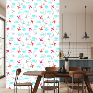 Papier Peint Avions De Conte De Fées Peints À L'aquarelle – Image 4