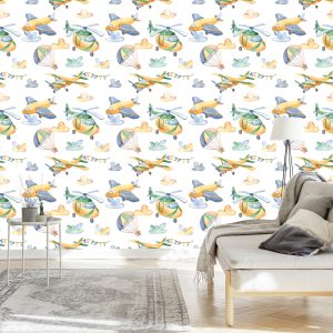 Papier Peint Avions Et Hélicoptères Peints – Image 3