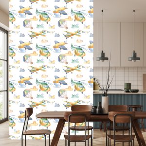 Papier Peint Avions Et Hélicoptères Peints – Image 4