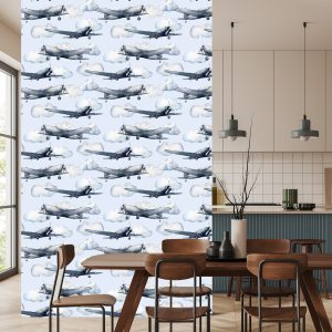 Papier Peint Adolescente Peint Des Avions Décor Vintage – Image 4
